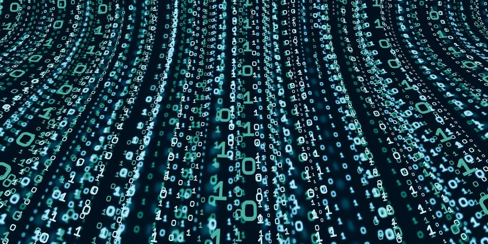 Computer system information concept Abstract binary code technology   The bac Illustrazione stock