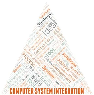 Computer System Integration typography vector word cloud. 스톡 일러스트