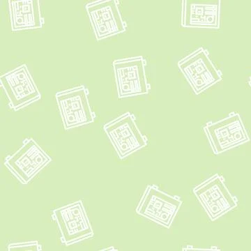 Computer system line vector seamless pattern Illustrazione stock