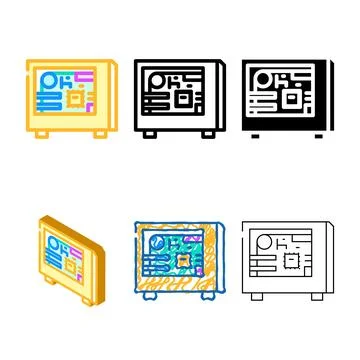 Computer system looks color icon vector Stock Illustration