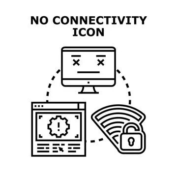 Computer system losing internet connection concept Stock Illustration