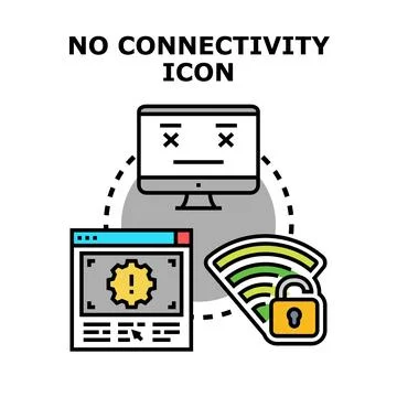 Computer system losing internet connection concept Stock Illustration