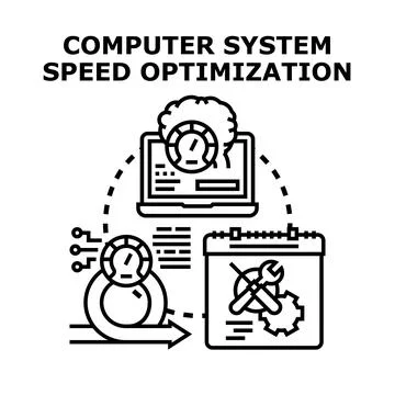 Computer system optimization process for performance improvement Stock-Illustration