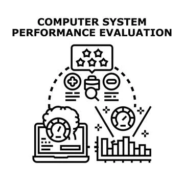 Computer system performance evaluating and optimizing for efficiency 스톡 일러스트
