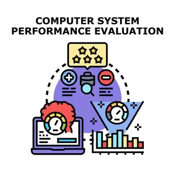 Computer system performance evaluating and optimizing for efficiency Stockillustratie