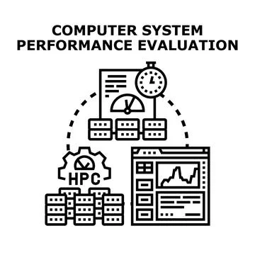 Computer system performance evaluation and optimization concept Illustrazione stock