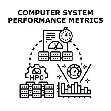 Computer system performance metrics and high performance computing evaluation Stockillustratie