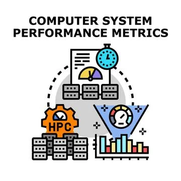 Computer system performance metrics and high performance computing evaluation Stock Illustration