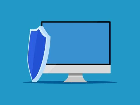 Computer system protection. data protection shield Stock Illustration