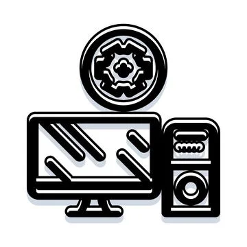 Computer system repair and maintenance service concept イラスト素材
