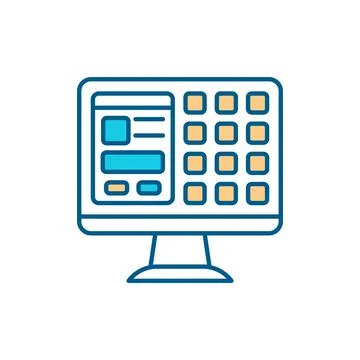 Computer system RGB color icon Illustrazione stock