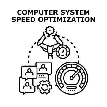 Computer system speed optimization concept illustration Stock Illustration
