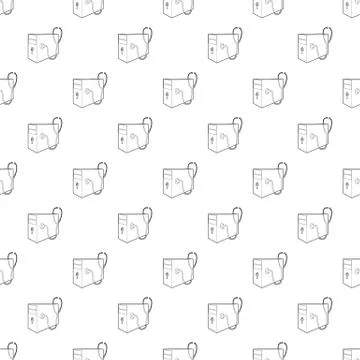 Computer system unit and stethoscope icon Illustrazione stock