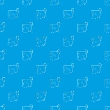 Computer system unit and stethoscope pattern seamless blue Stock Illustration