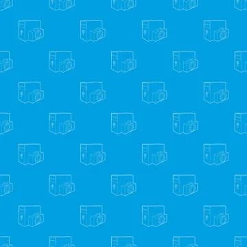 Computer system unit first aid pattern vector seamless blue 스톡 일러스트