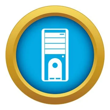 Computer system unit icon blue vector isolated Stock Illustration