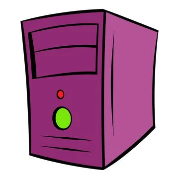 Computer system unit icon cartoon Stock Illustration