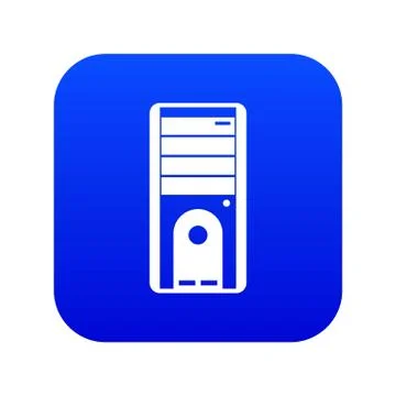 Computer system unit icon digital blue Stock Illustration