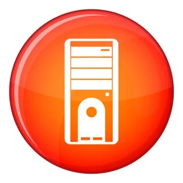Computer system unit icon, flat style Illustrazione stock