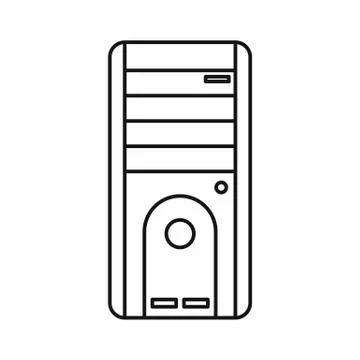 Computer system unit icon, outline style Stock Illustration
