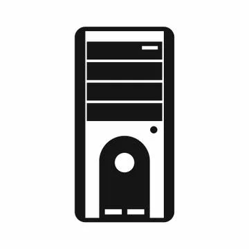 Computer system unit icon, simple style Illustrazione stock