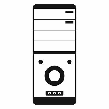Computer system unit icon, simple style Stock Illustration