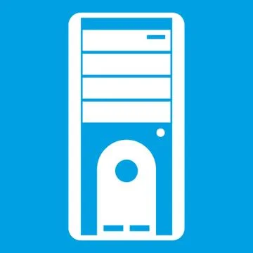 Computer system unit icon white Stock Illustration