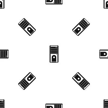 Computer system unit pattern seamless black Stockillustratie