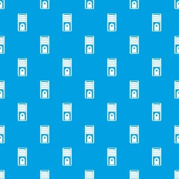 Computer system unit pattern seamless blue Stock Illustration