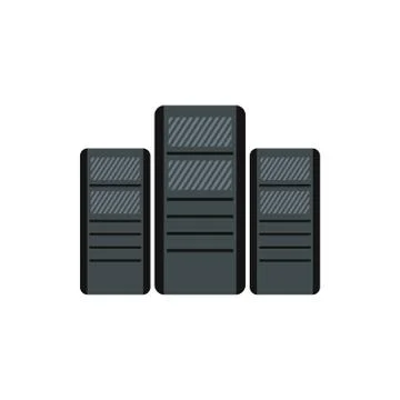 Computer system units icon, flat style 스톡 일러스트