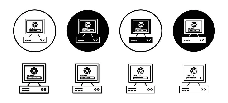 Computer system update vector icon set collection. Computer system update O.. Stock Illustration