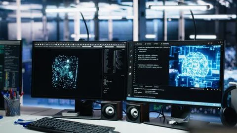 Computer systems in data center managing network resources using AI Stock Photos