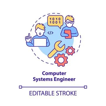 Computer systems engineer concept icon Stock Illustration