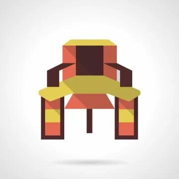 Computer table flat color design vector icon 스톡 일러스트