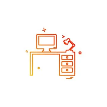 Computer table icon design vector 스톡 일러스트