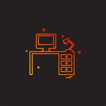 Computer table icon design vector 스톡 일러스트
