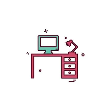 Computer table icon design vector Illustrazione stock