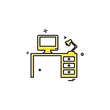 Computer table icon design vector 스톡 일러스트