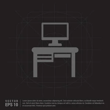 Computer Table Icon Stockillustratie
