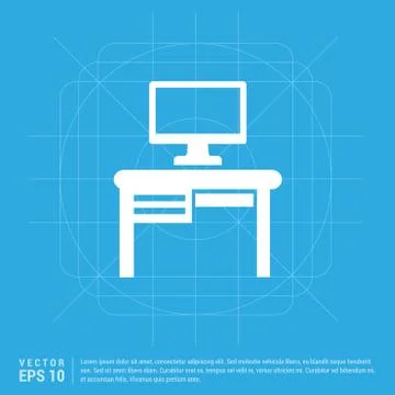 Computer Table Icon Illustrazione stock