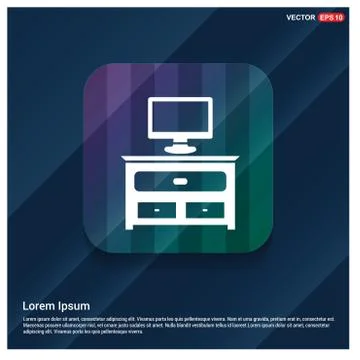 Computer Table Icon Stock Illustration