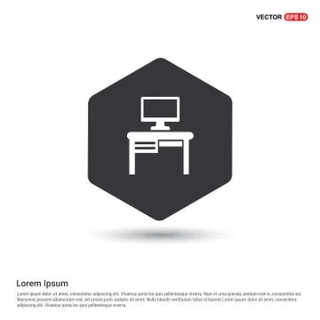 Computer Table Icon Stock Illustration