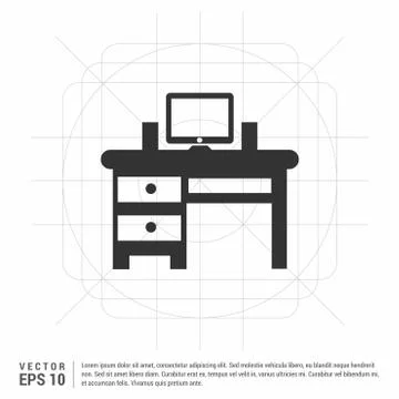 Computer Table Icon イラスト素材