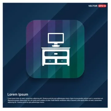 Computer Table Icon Illustrazione stock