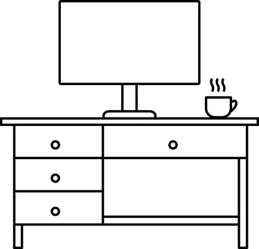 Computer table icon. Stock Illustration