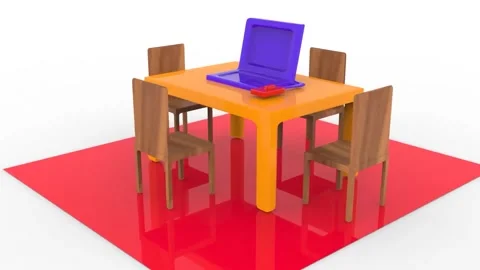 Computer table with office desk Stock Footage 345338018