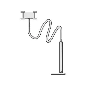Computer table phone holder cartoon vector illustration Illustrazione stock
