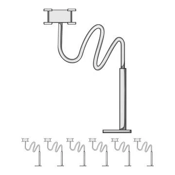 Computer table phone holder cartoon vector graphic イラスト素材