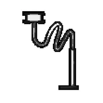 Computer table phone holder pixel art vector illustration Stock Illustration