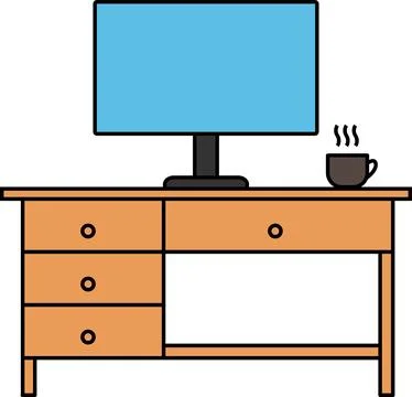 Computer table vector design. Stock Illustration